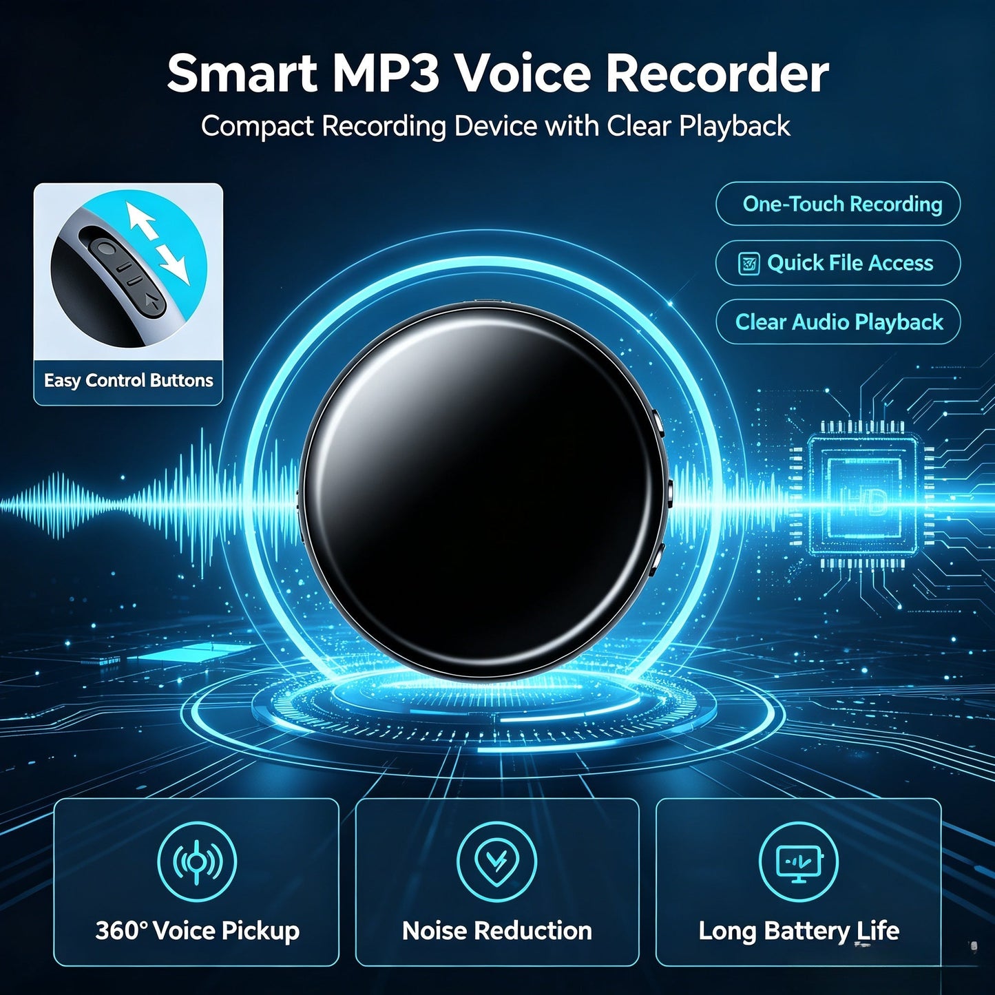 Ultra Magnetic Voice Recorder with HD Noise Reduction