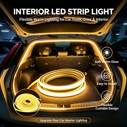 Universal Car Trunk LED Light Strip – Tool-Free No-Damage Cargo Area Lighting Upgrade