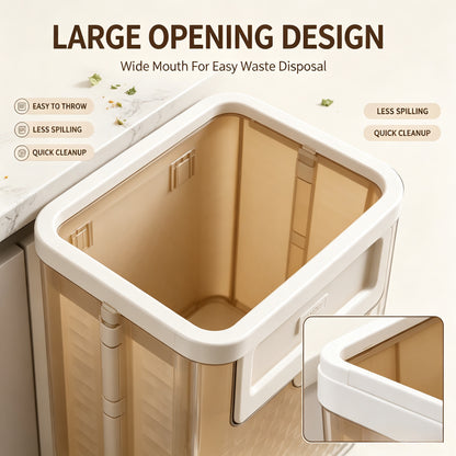 Kitchen folding trash can wall hanging large caliber leftovers bin transparent thickened folding trash can