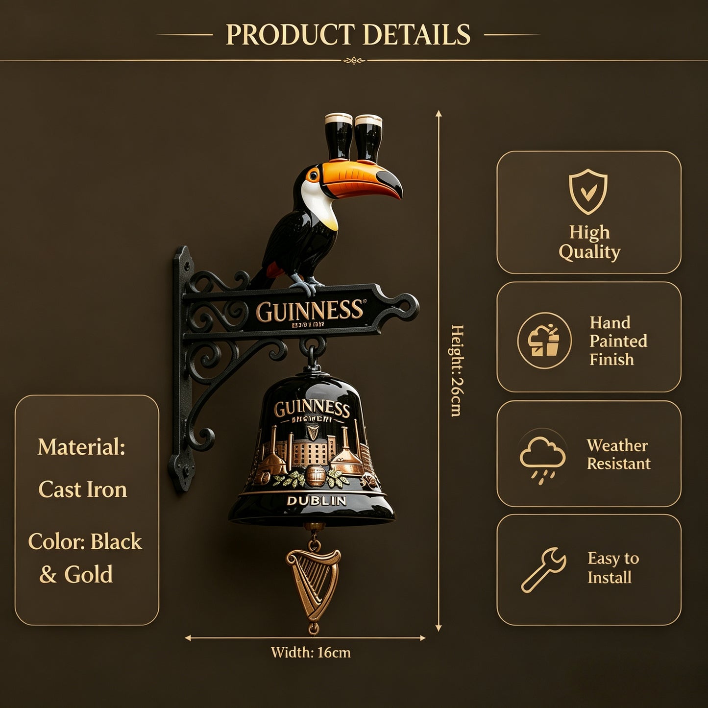 Heritage Series – Toucan Collectible Wall-Mounted Bell