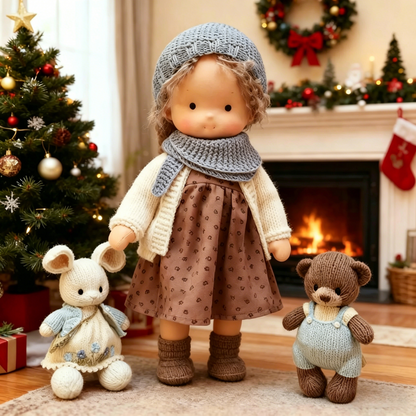 🔥 Handcrafted Waldorf Style Rag Doll, Cute Soft Fabric Doll, Perfect Gift for Girls