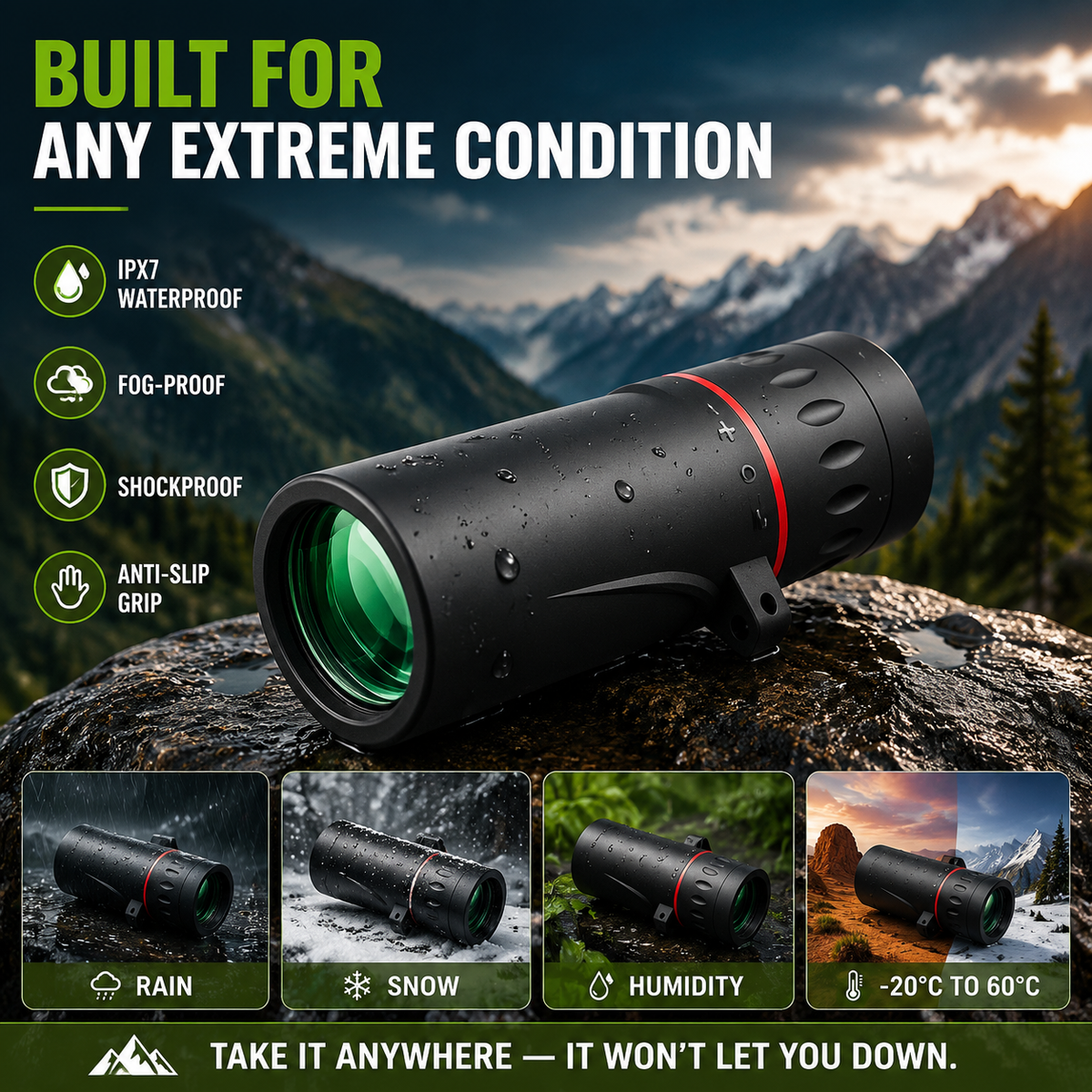 AI15 Day & Night Monocular Telescope – 50X HD Zoom
