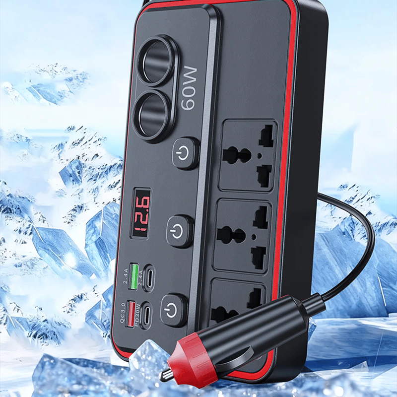 🔥HOT SALE 49% OFF✨🚗Multifunctional Car Charger with AC Outlets & USB