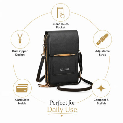 Women's Minimalist Touchscreen Crossbody Phone Wallet Bag - Multi-Color, Water-Resistant