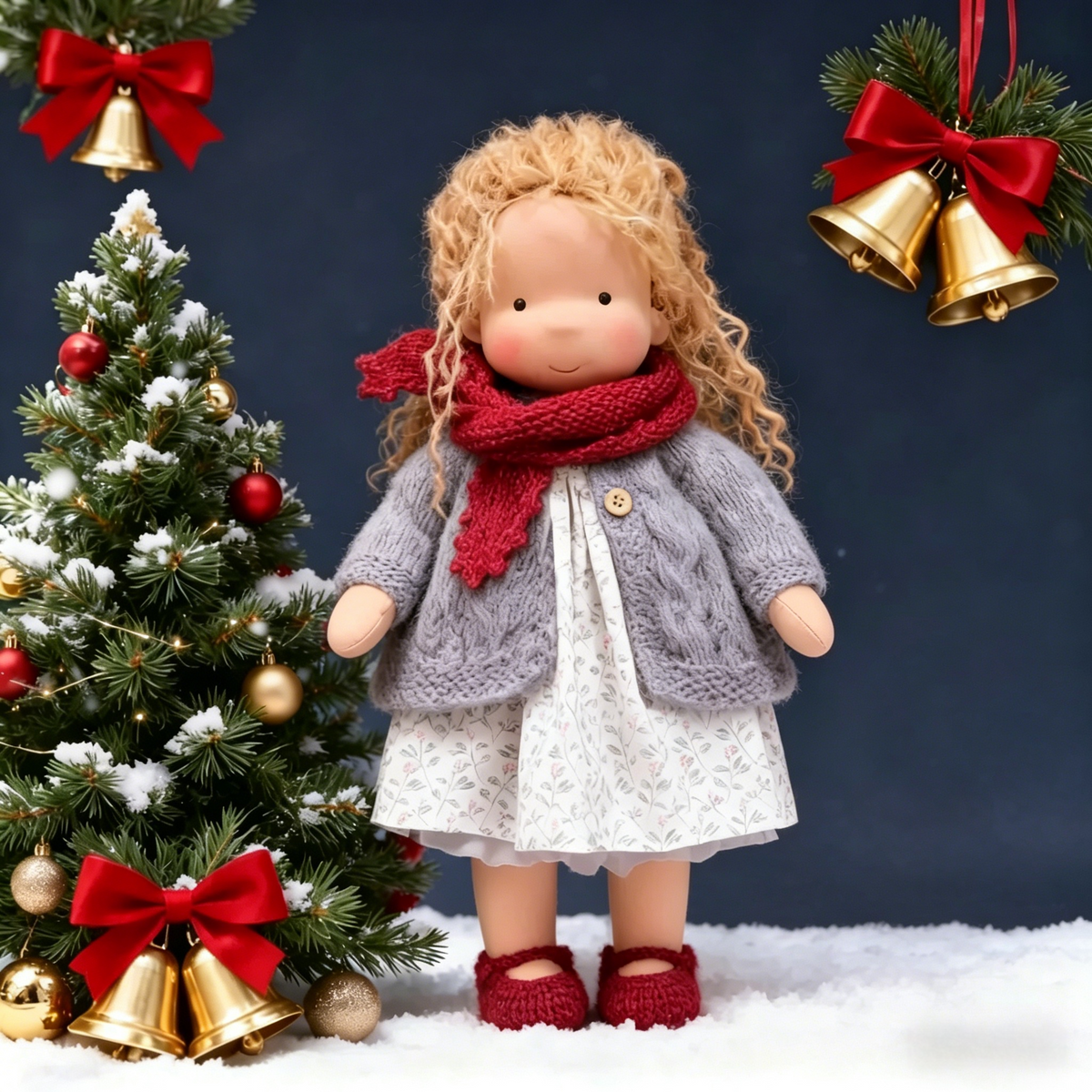 🔥 Handcrafted Waldorf Style Rag Doll, Cute Soft Fabric Doll, Perfect Gift for Girls