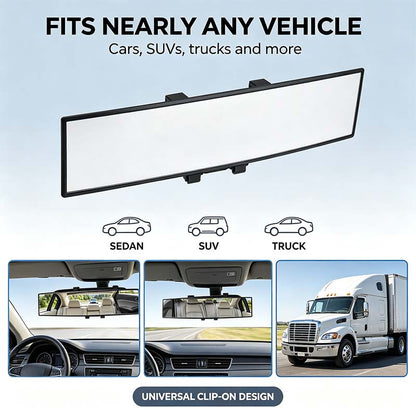 🚗 Panoramic Rearview Mirror · Eliminate Blind Spots Instantly