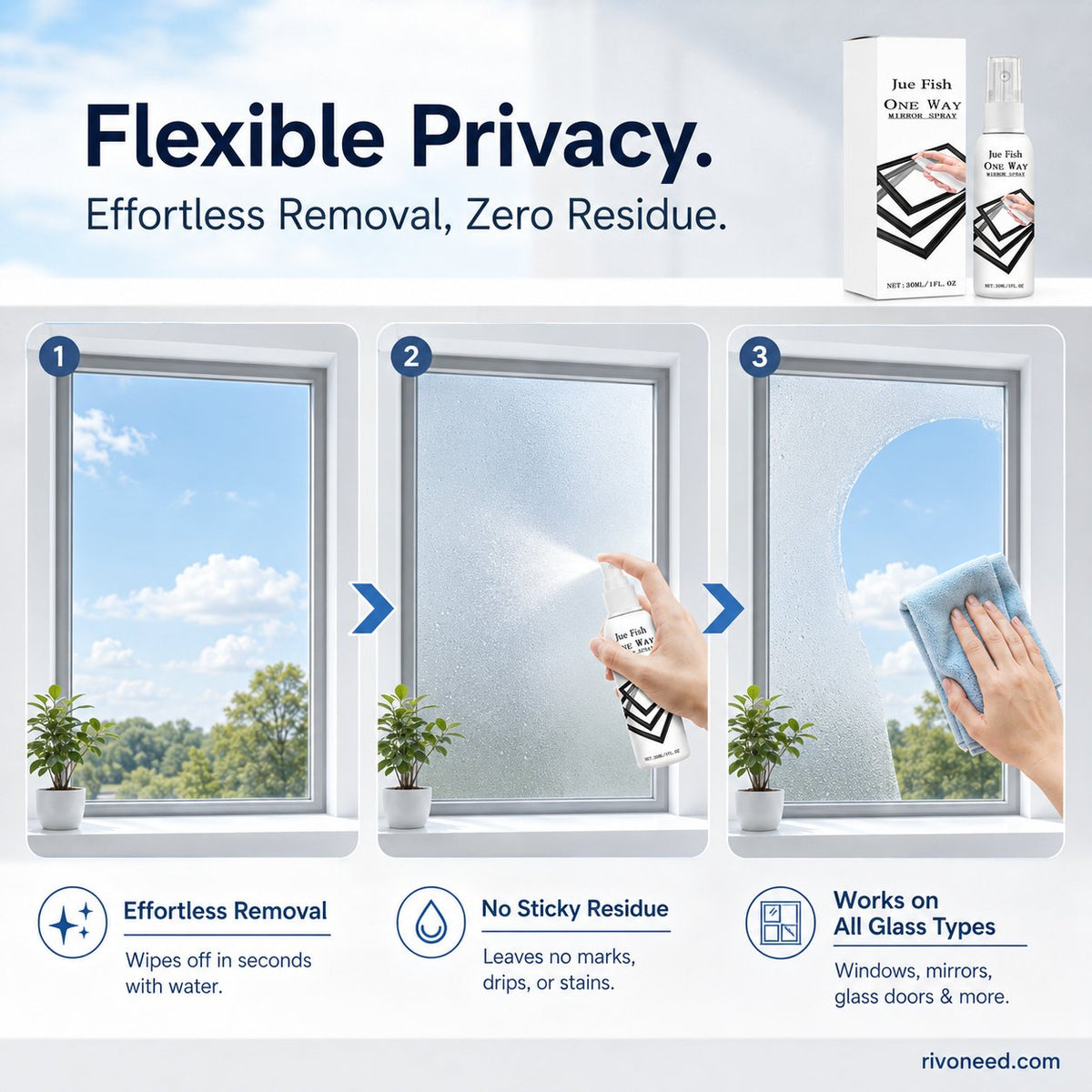 49% OFF Reflective Window Spray | One-Way Mirror Privacy Shield for Home & Car