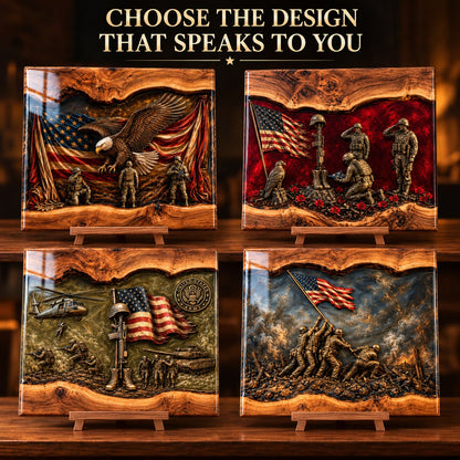 Veteran Tribute Cutting Board – Patriotic Military Memorial Kitchen Decor Gift For Heroes Who Served