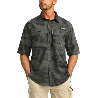☀️ Men’s UPF50+ Quick Dry Fishing Short Sleeve Shirt