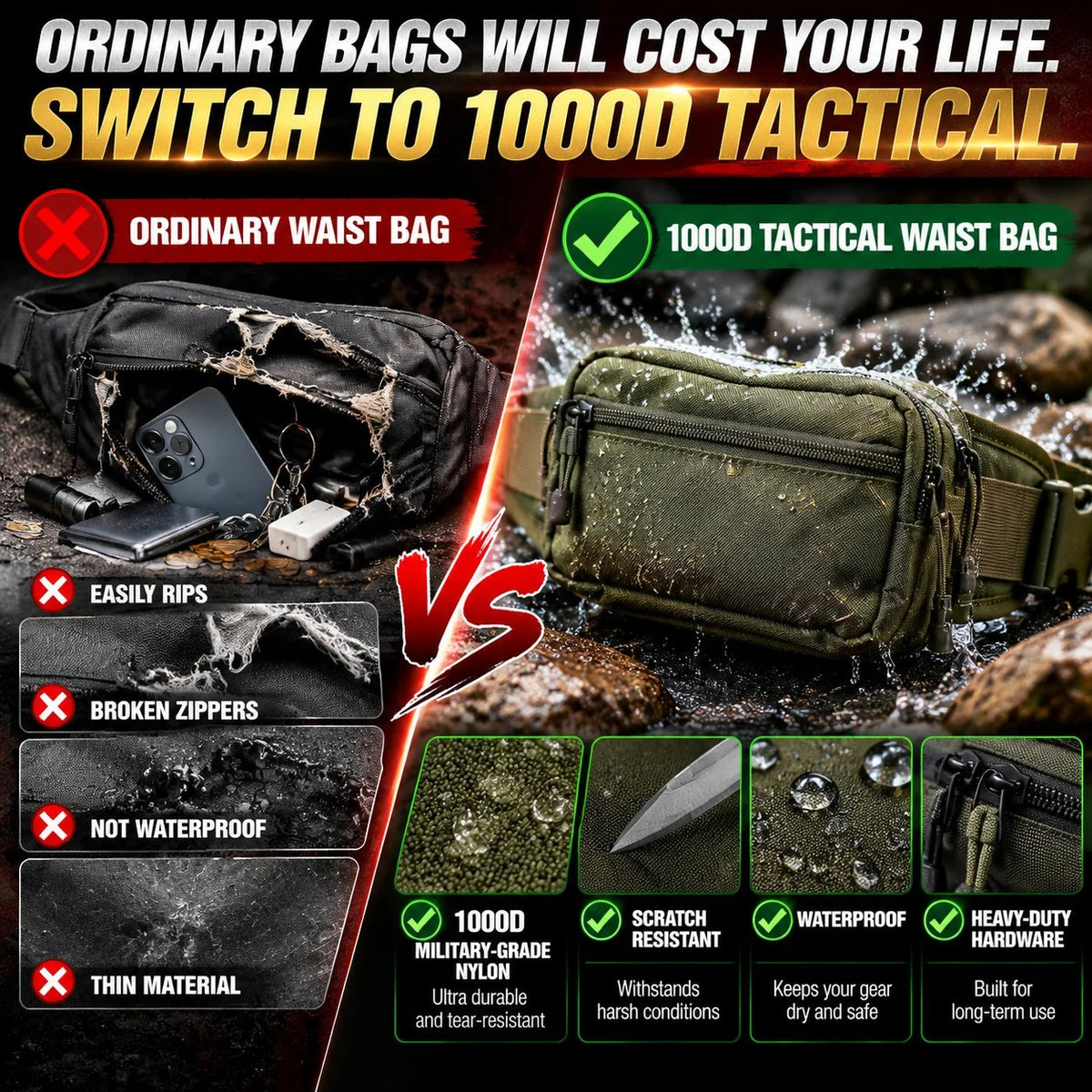 Tactical Concealed Carry Fanny Pack