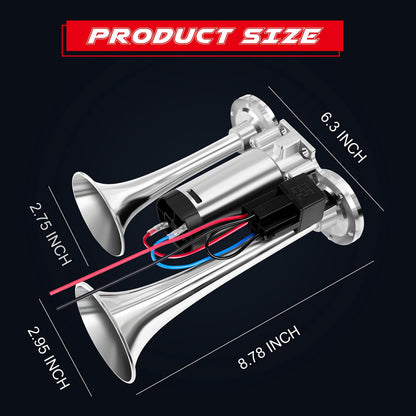 🔥2026 Upgraded 12V 150DB Air Horn Dual Horn