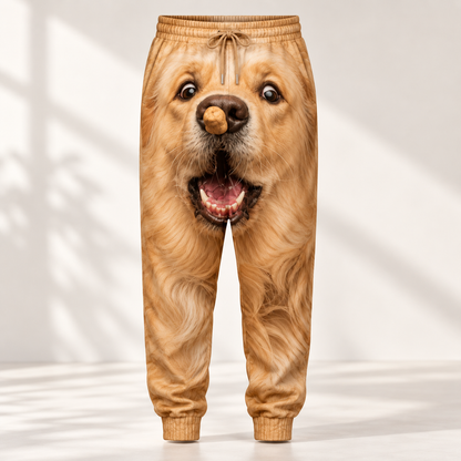 3D Dog Print Joggers – Unisex Sweatpants with Elastic Waist & Deep Pockets, Pet Lover Gift