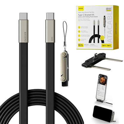 240W SuperCharge 360° Rotating Invisible Stand Detachable 2-in-1 Charging Cable