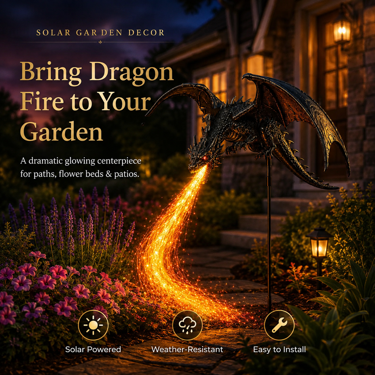 🐉 2027 "Dragon's Ember" Solar Garden Light 🔥 | The Ultimate Magical Outdoor Halloween Decoration