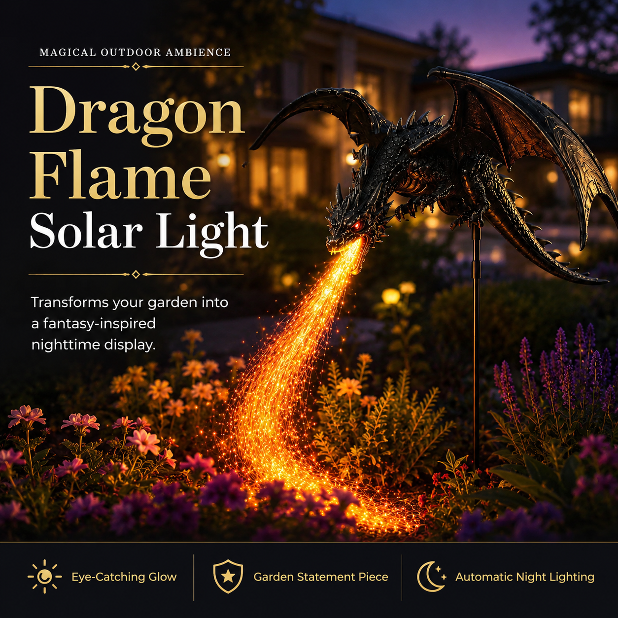 🐉 2027 "Dragon's Ember" Solar Garden Light 🔥 | The Ultimate Magical Outdoor Halloween Decoration