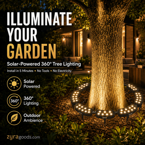 🌳💡 Ring-Shaped Solar Tree Lights – Weatherproof Outdoor Spotlights Ideal for Trees
