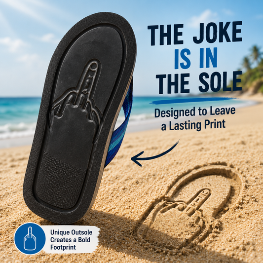 Epic Beach Prank! Novelty Middle Finger Footprint Flip Flops 🏖️🖕