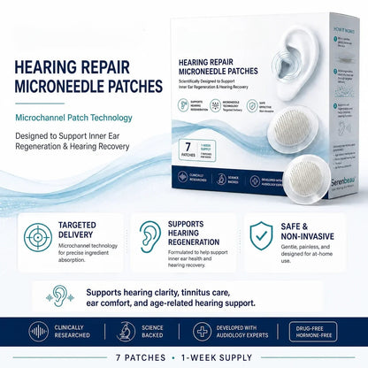 HEARING REPAIR MICRONEEDLE PATCHES ✅ Targets Hearing Loss, Tinnitus, Ear Infections, Balance Disorders, and Age-Related Ear Degeneration