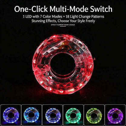 LED Bicycle Wheel Hub Light-Waterproof RGB Colorful Bike Spoke Warning Light for Night Riding Safety
