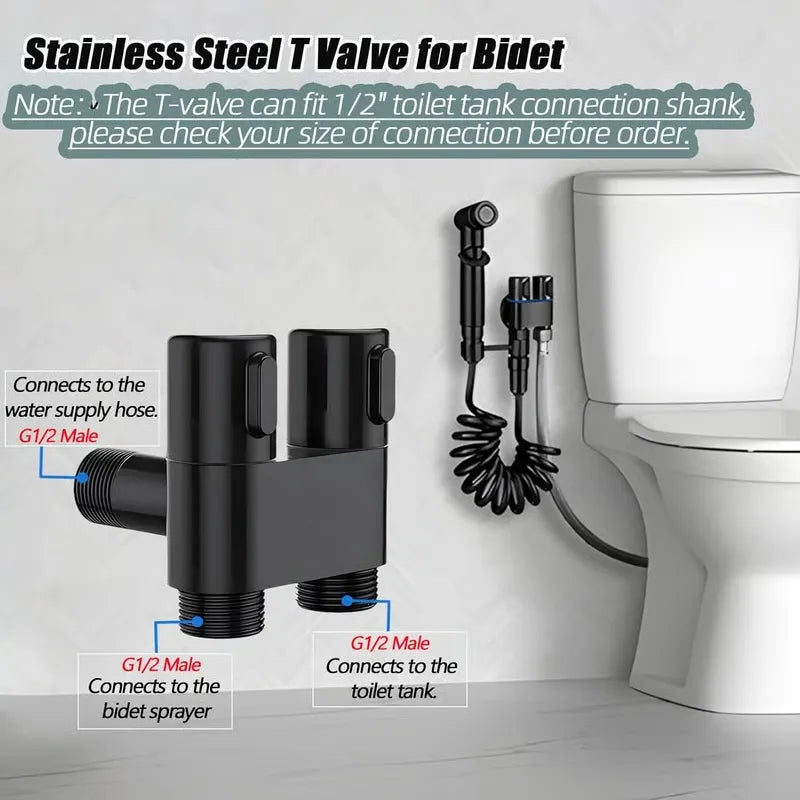 🔥 1-In-2-Handheld Out Dual Control Valve Bidet Sprayer for Toilet