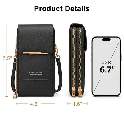 Women's Minimalist Touchscreen Crossbody Phone Wallet Bag - Multi-Color, Water-Resistant