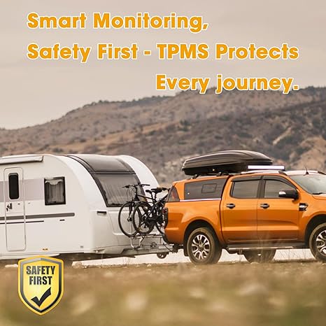 🔥Last Day Special: Solar-Powered RV/Trailer TPMS w/4 Sensors & LCD for Live Tire Pressure/Temp