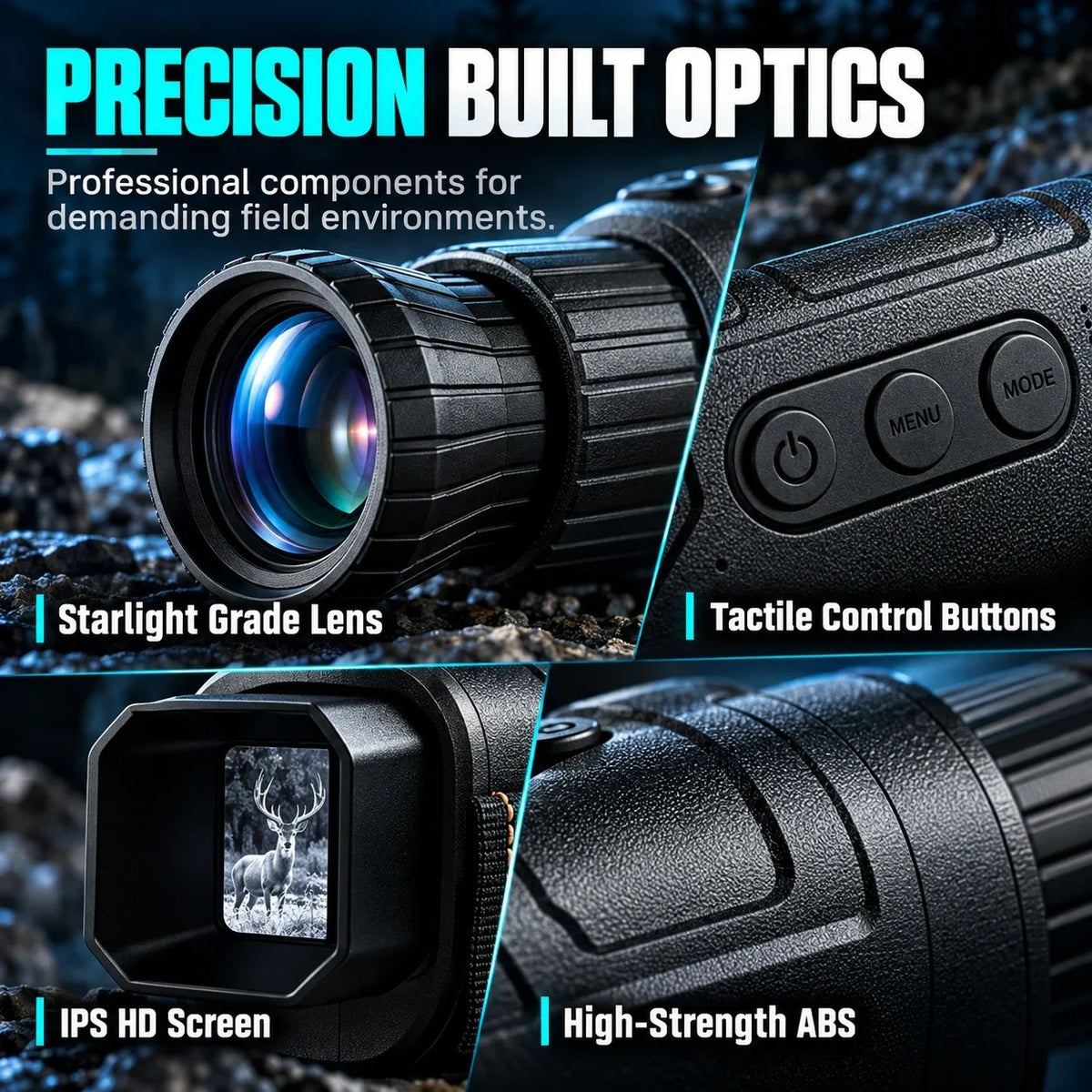 1080P HD Infrared Night Vision Monocular – 16x Digital Zoom, Handheld Camera for Hunting and Surveillance