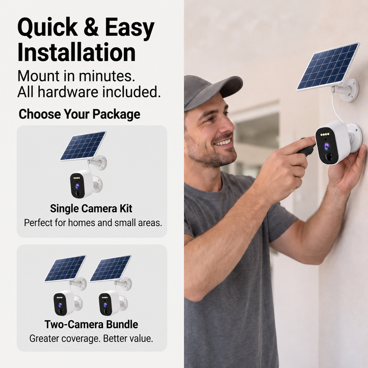 📷 Solar Cam Pan 2K – Outdoor Wireless PTZ Security Camera with Integrated Solar Panel, 360° Pan & Tilt, AI Person Tracking, Color Night Vision & IP65 Weatherproof