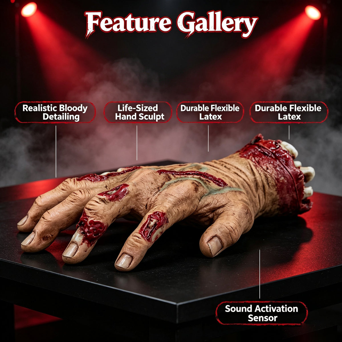 Latex Crawling Hand Decoration | Battery Operated Motion & Sound