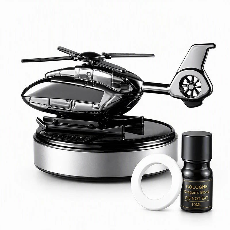 🔥HOT SALE 49% OFF✨Solar Helicopter Aromatherapy Diffuser – Spins in Light, Refillable Scent Pads, for Car & Home🚁