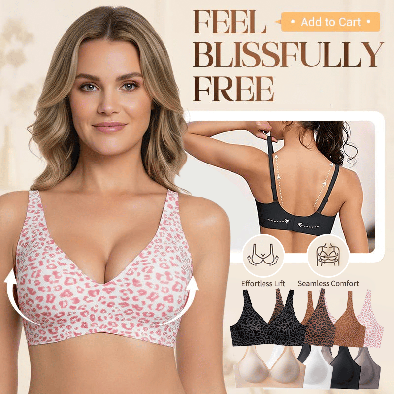 🏆🔥Super Firming Leopard Print Jelly  Bra | Women Wirefree Bras 👍No More Sagging Breasts