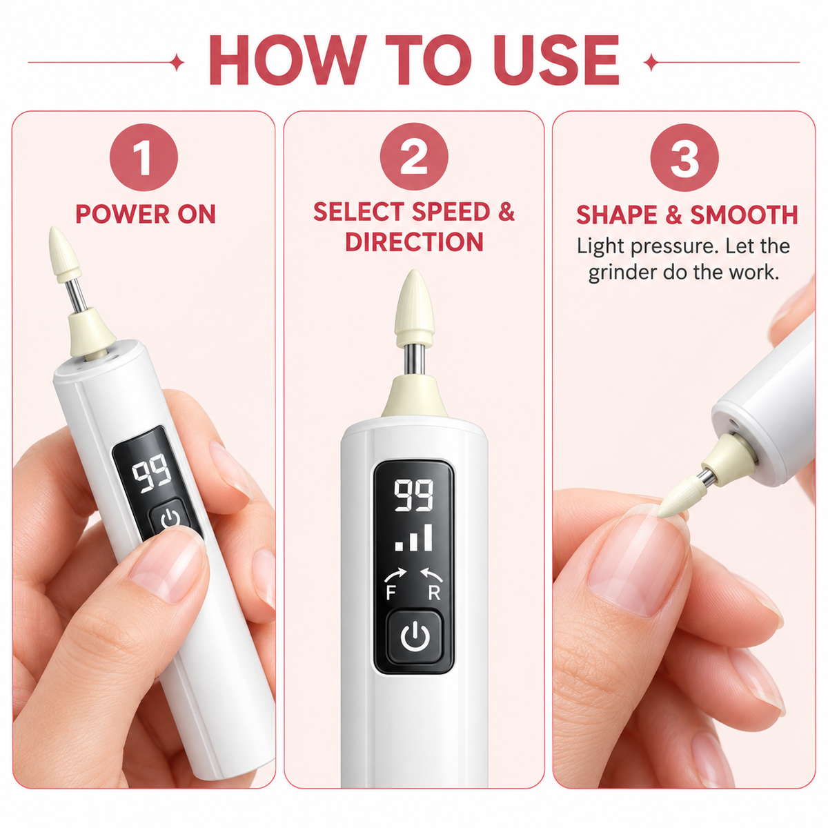 🔥Electric Nail Grinder With LED Light