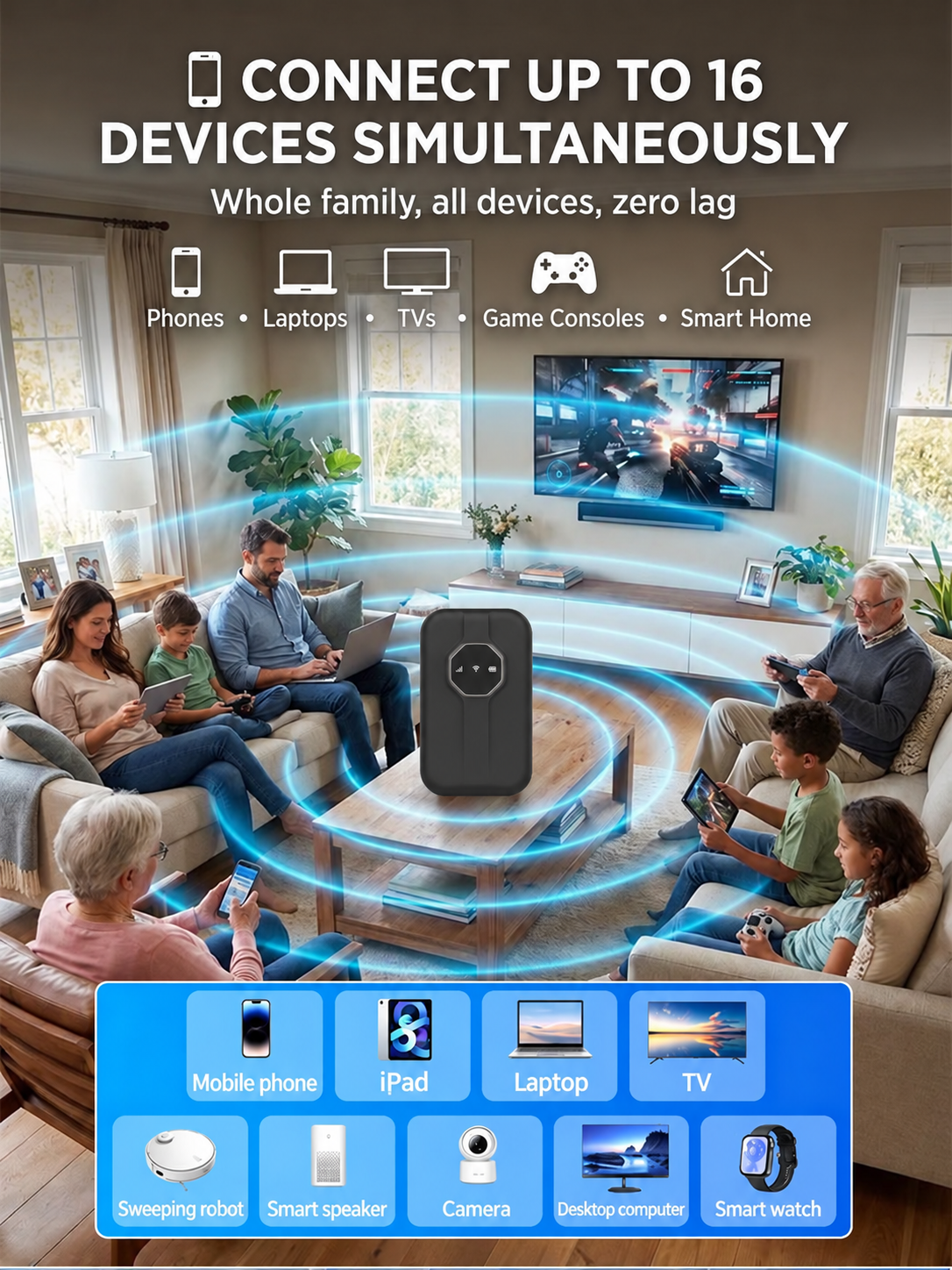 Portable Wi-Fi Router – Travel Hotspot & Multi-Device Connection