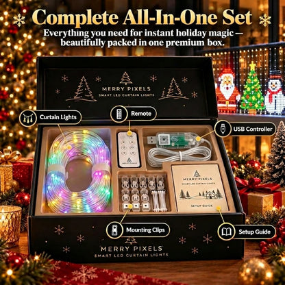 Animated Christmas LED Light Curtain | Custom App Designs & Remote Control