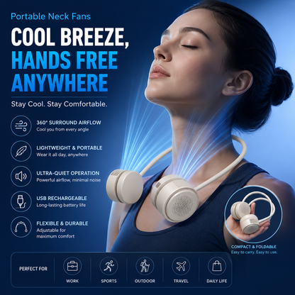 Portable Neck Fans, Hands-Free USB Personal Fan