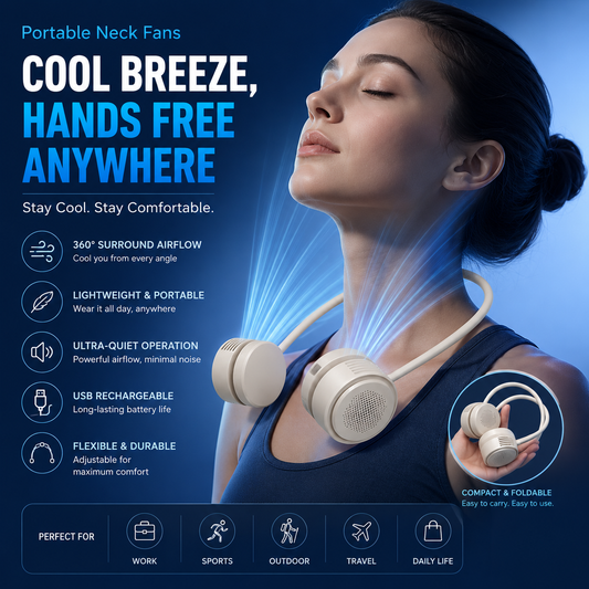 Portable Neck Fans, Hands-Free USB Personal Fan