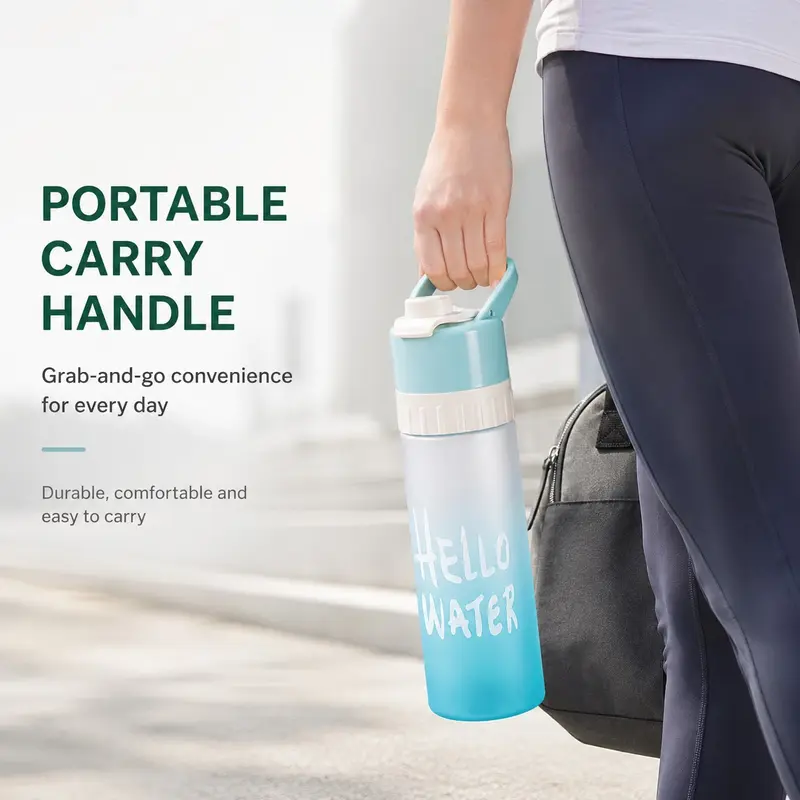 Sports Misting Water Bottle, 2-In-1 Spray with One-Press Cooling Mist