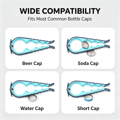 Jar Opener for Weak Hands, Seniors with Arthritis, 5 in 1 Multi Function Bottle Opener Lid Opener For Arthritic Hands with Non Slip Rubber Jar opener Gripper Pad