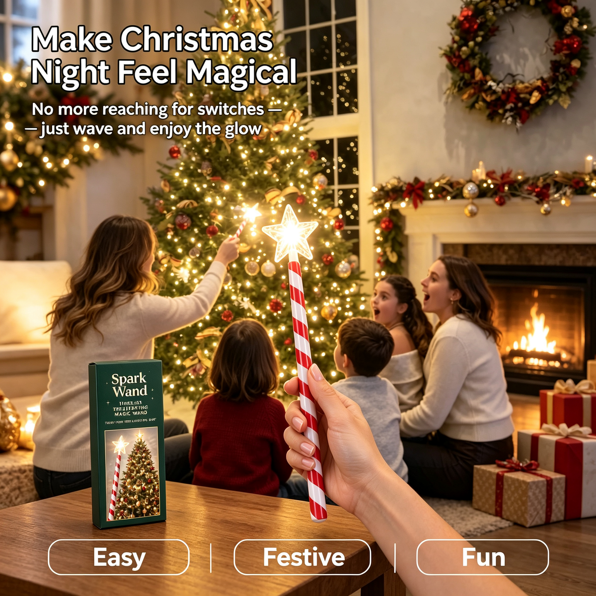 ✨ Wave Your Wand, Light Up Your Christmas Tree 🎄 Spark Wand