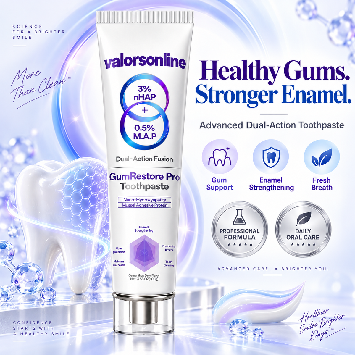 Mussel Adhesive Protein Toothpaste | Nano-Hydroxyapatite