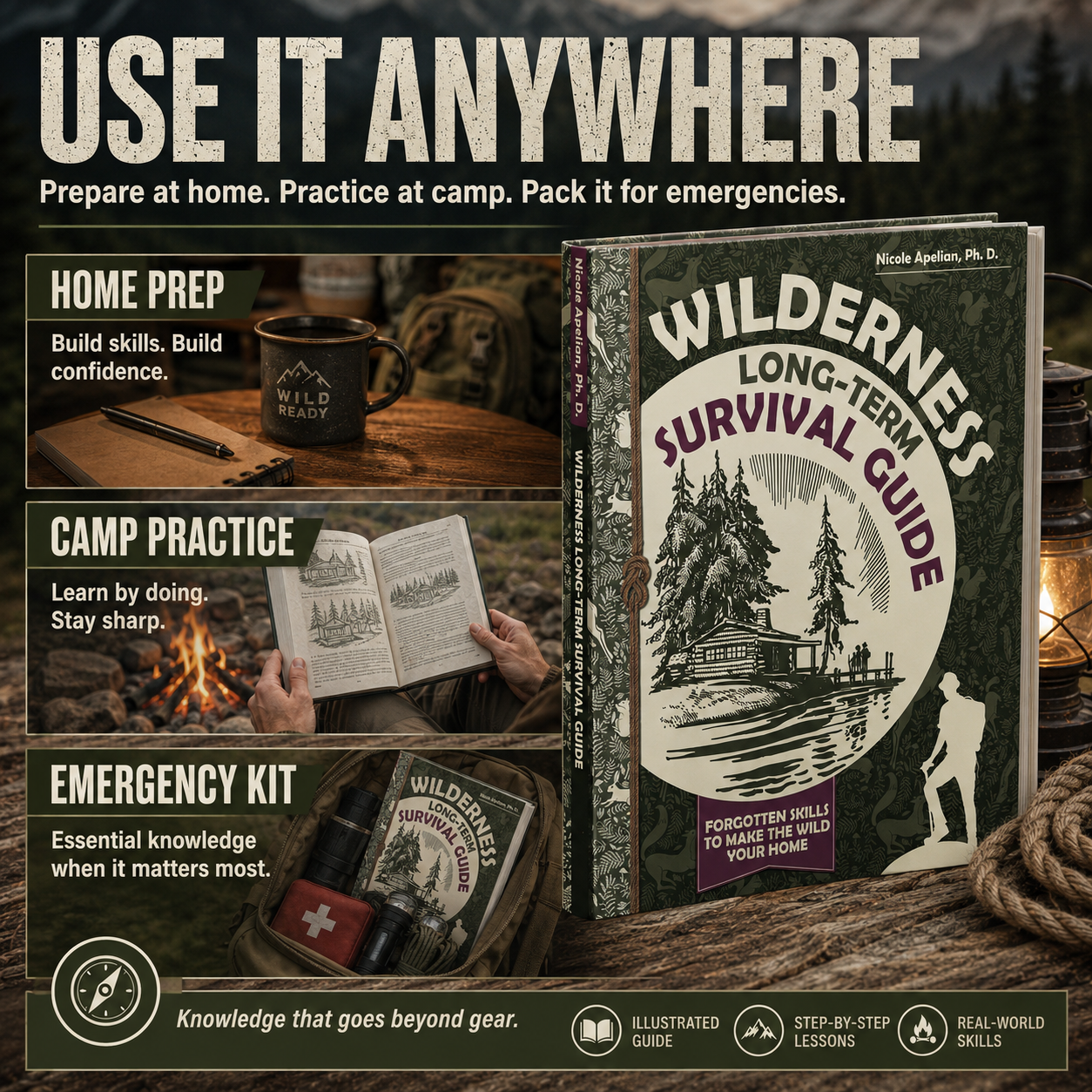 Wilderness Long-Term Survival Guide Hiking Foraging Book