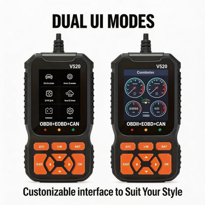 OBD2 Scanner Live Data Professional Mechanic OBDII Diagnostic Code Reader Tool For Check Engine Light Cloud Printing Daul UI Mode