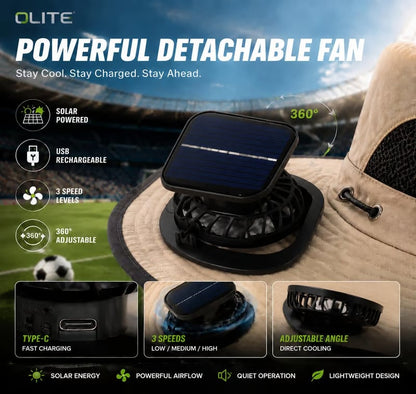 🔥Summer Hot Sale 49% OFF⚡-2026 New Ultralight Solar Fan Sun Fishing Hat-Solar & USB Charging🧢(Only 11oz)