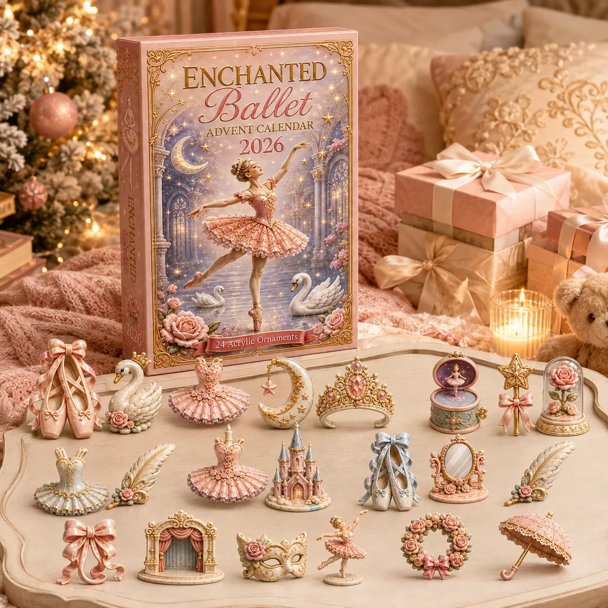 Enchanted Ballet Advent Calendar 2026 - 24-Day Festive Countdown, Acrylic Charms Blind Box - Gift For Ballet Lovers AC0HT335