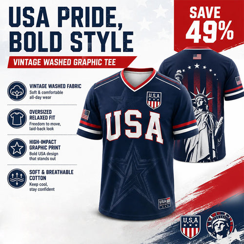 🇺🇸 USA Liberty Soccer Jersey – Patriotic American Flag V-Neck Football Shirt