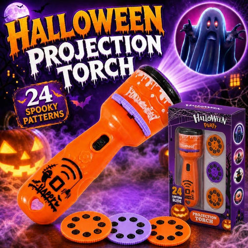 🎃👻Kids Halloween Christmas Projection Flashlight Toy – Create Magical Bedtime Stories With 24 Festive Light Slides