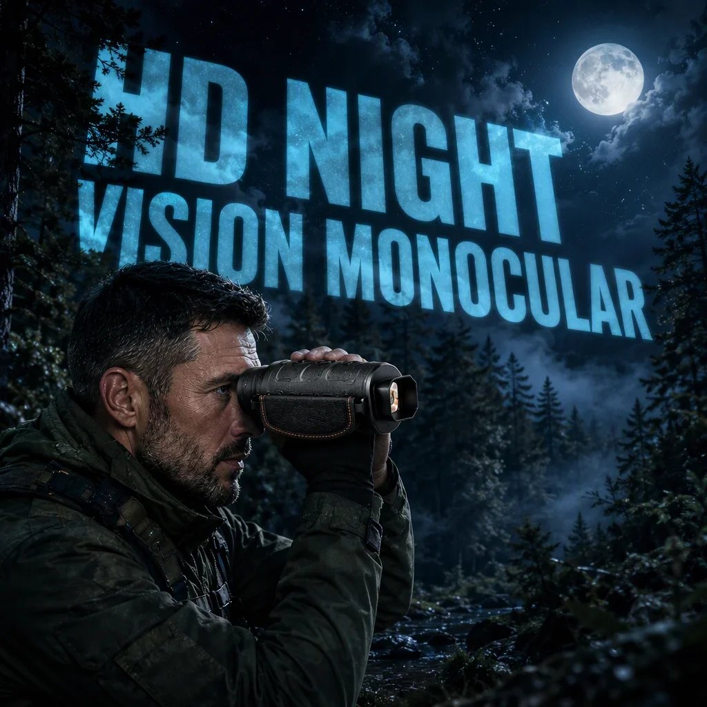 1080P HD Infrared Night Vision Monocular – 16x Digital Zoom, Handheld Camera for Hunting and Surveillance