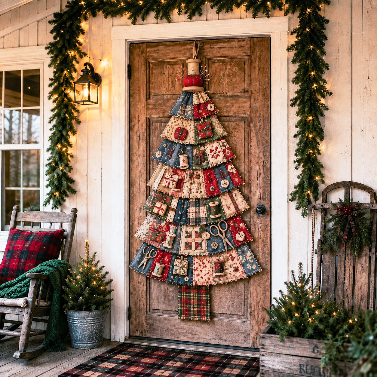 🔥😍Beginner-Friendly DIY Oversized Patchwork Christmas Tree Door Hanging Kit | Complete Kit with All Tools & Step-by-Step Guide Included 💕🎄
