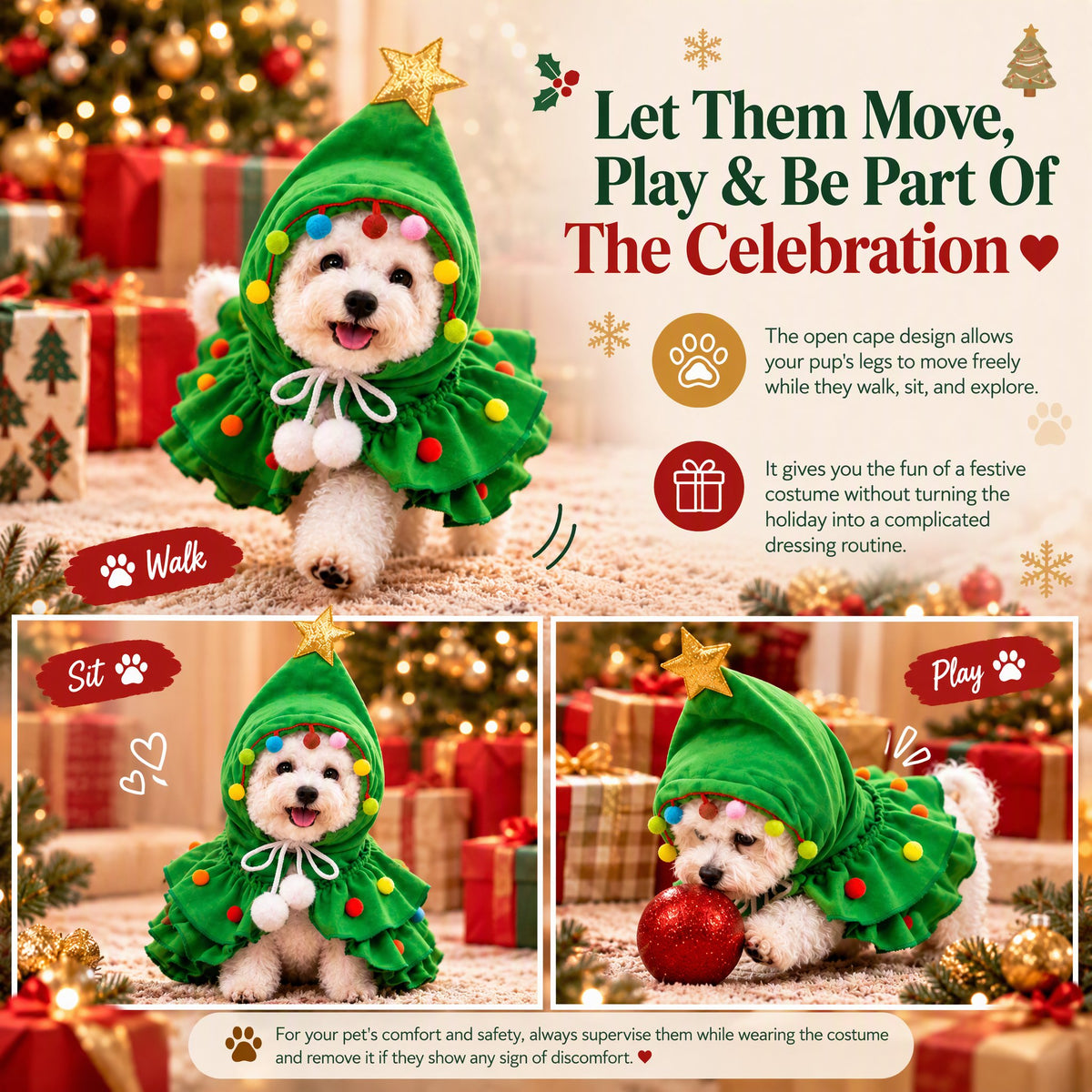 😱 "Don't let a SMALL DOG MOM see this..." 🥺🎄🐶 Christmas Tree Dog Cloak!