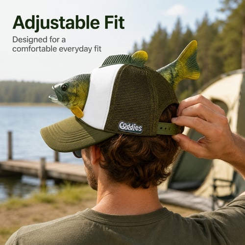 3D Realistic Fish Novelty Fishing Hat – Funny Breathable Outdoor Cap for Anglers